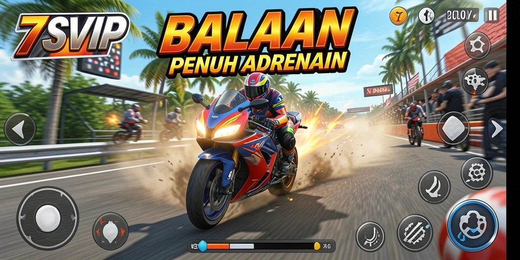 Gameplay intens balapan motor dalam 7SVIP.