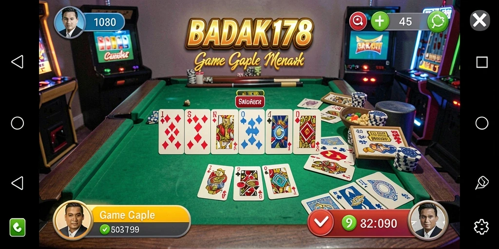 Tampilan menarik dari gameplay Gaple BADAK178 yang seru.