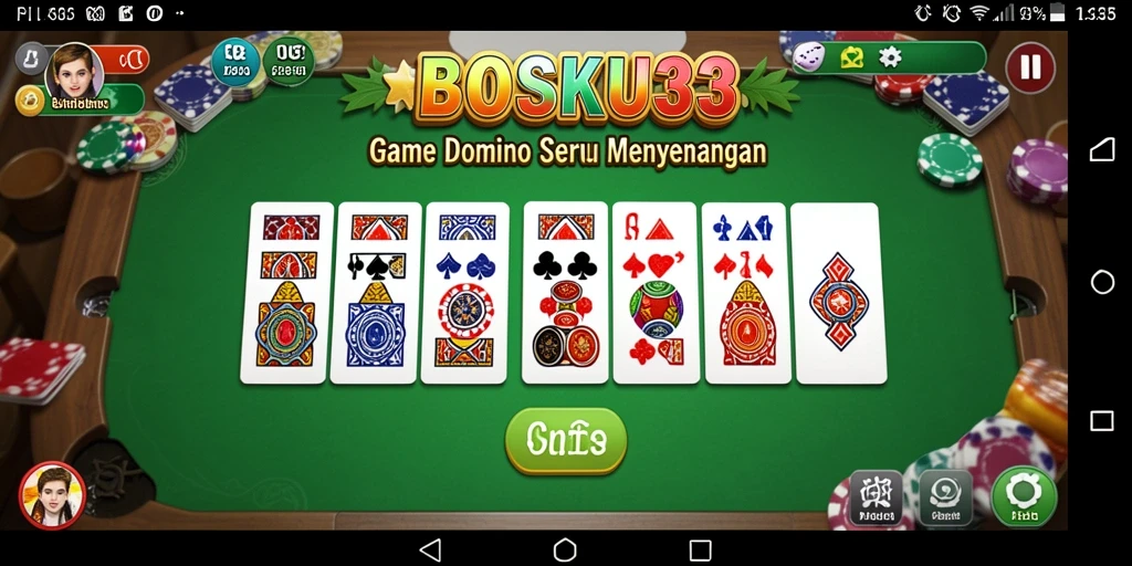 Tampilan gameplay seru di BOSKU33 dengan dominonya.