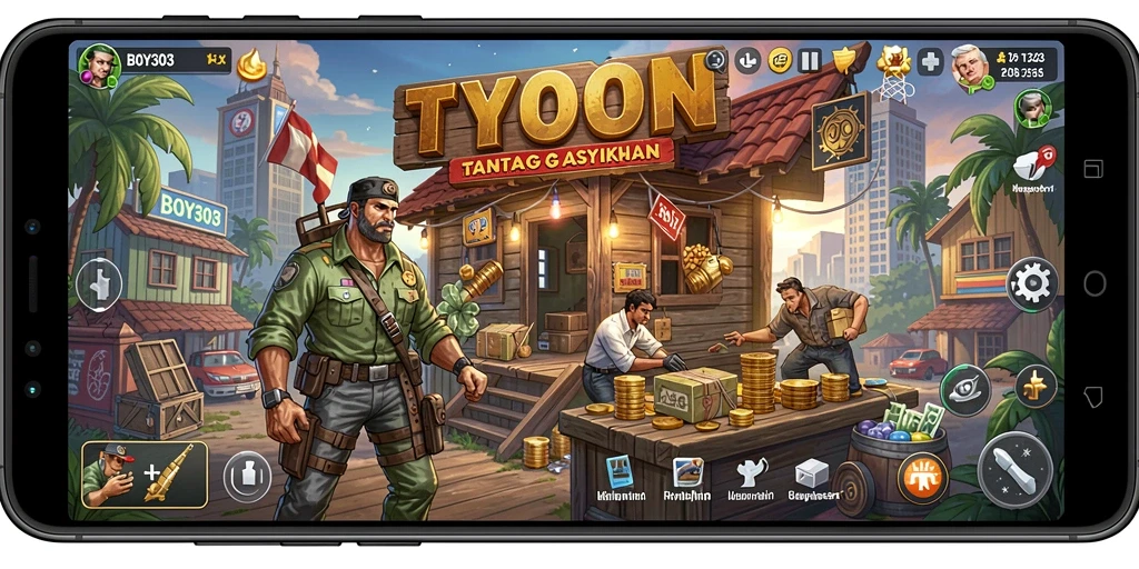 Tampilan gameplay Tycoon yang menarik dan interaktif di BOY303.