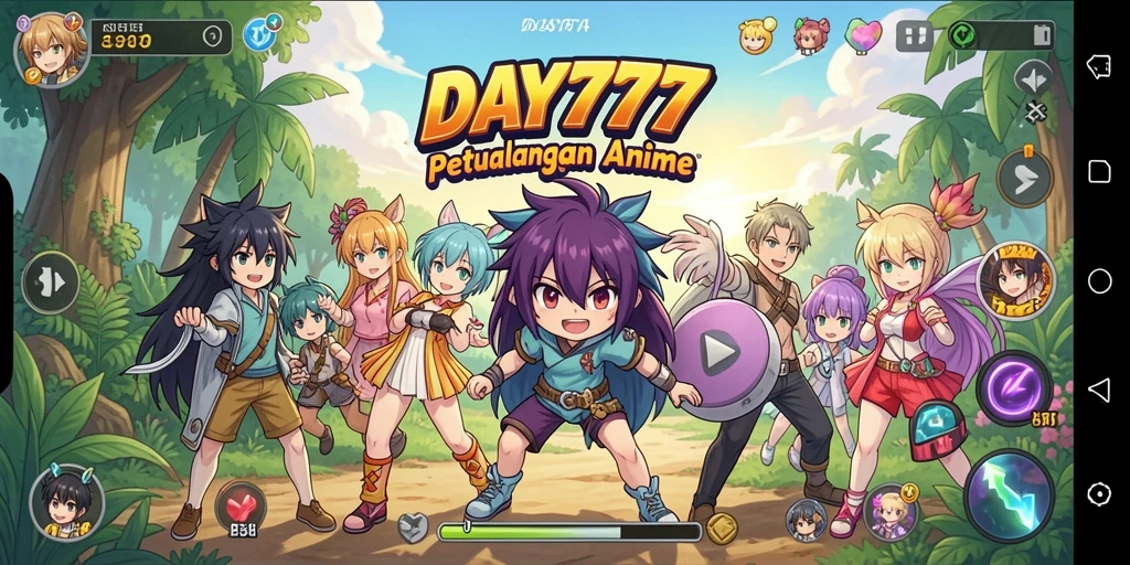 Screenshot dari gameplay <strong>DAY777</strong> menunjukkan karakter anime dalam pertarungan yang seru.