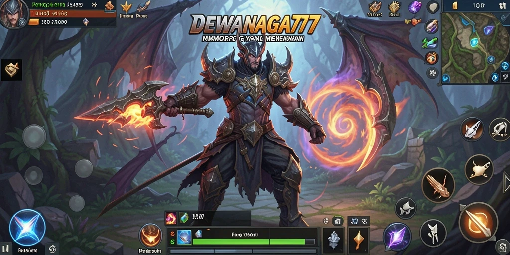 Screenshot gameplay DEWANAGA77 dengan aksi seru dalam pertarungan MMORPG.