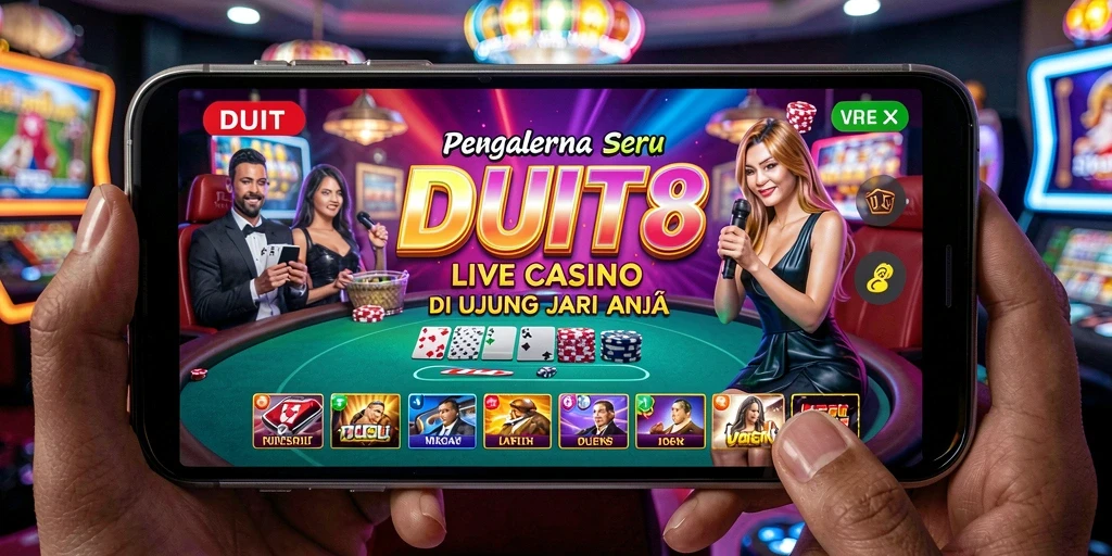 Tampilan gameplay Live Casino yang menarik di aplikasi DUIT8.