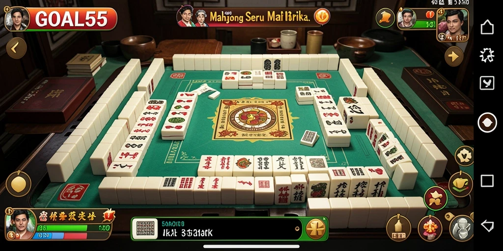 Tampilan grafis menakjubkan dari gameplay Mahjong GOAL55.
