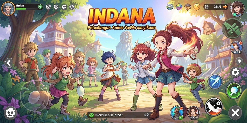 Tampilan gameplay INDAAA yang penuh aksi dan visual menawan.