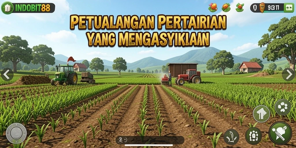 Gameplay seru dalam INDOBIT88 dengan grafis pertanian yang menawan.