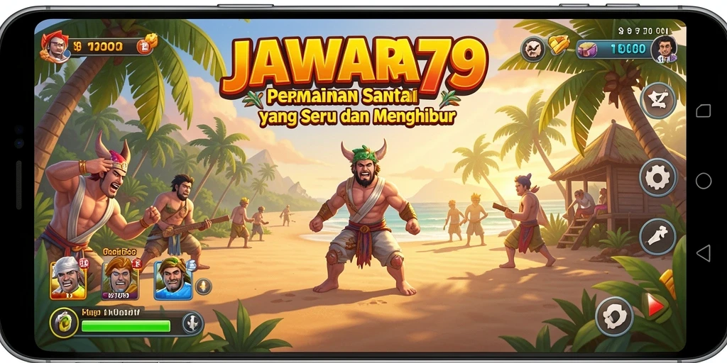 Screenshot utama <strong>JAWARA79</strong> menampilkan gameplay seru dan penuh warna.