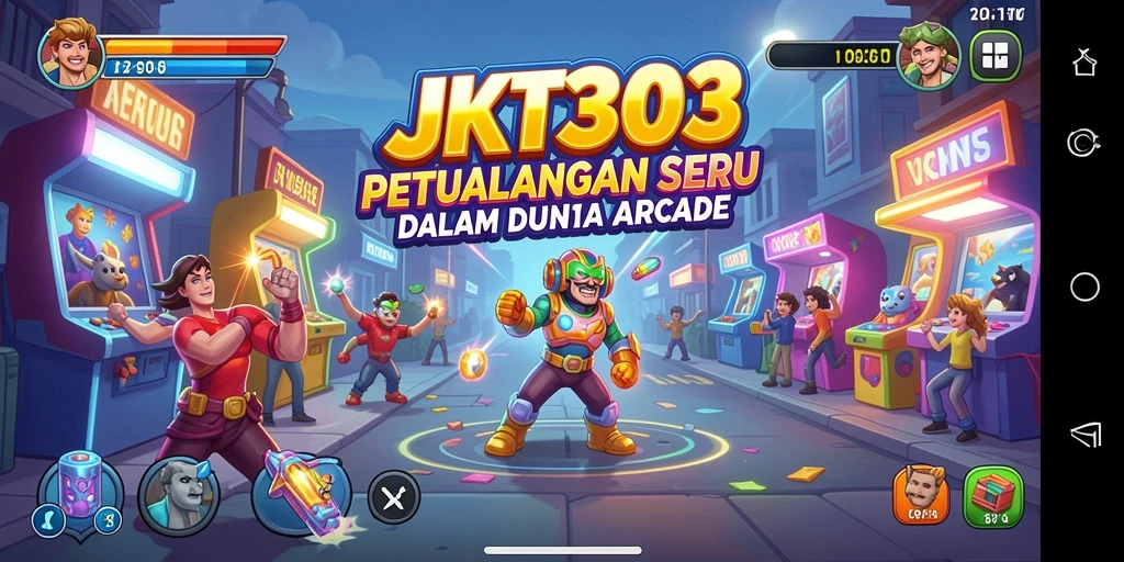 Screenshot JKT303 menampilkan suasana permainan Arcade yang seru dan interaktif.