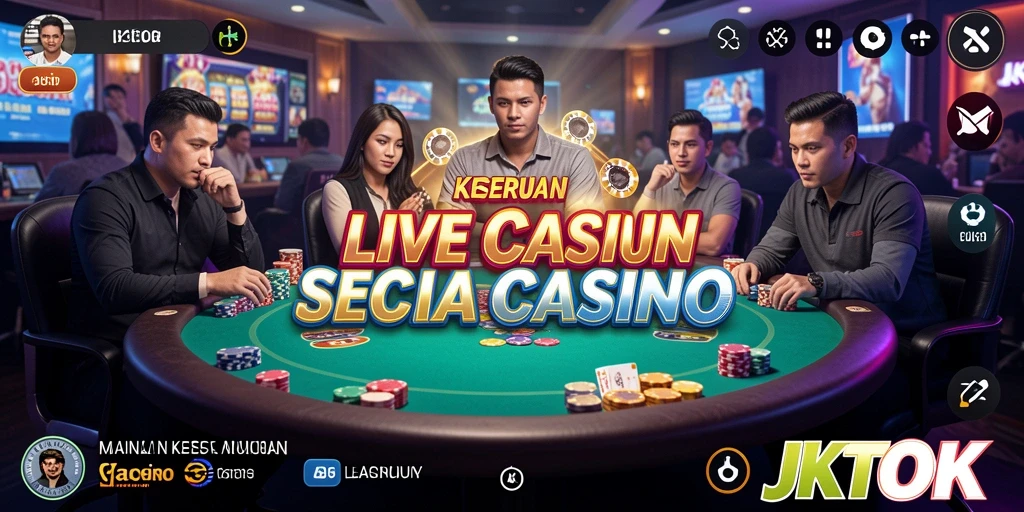Tampilan gameplay Live Casino yang interaktif dan mendebarkan.