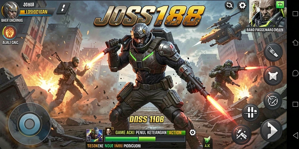 Tampilan gameplay menegangkan dalam JOSS188 yang penuh aksi.