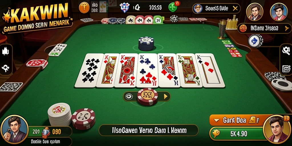 Tampilan gameplay KAKWIN saat bermain Domino dengan teman.