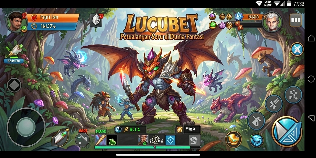 Tampilan gameplay LUCUBET yang menantang di dunia petualangan.