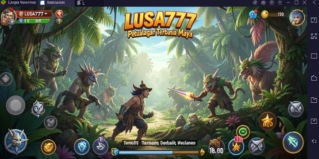 Screenshot gameplay LUSA777 menampilkan petualangan mendebarkan di dunia fantasi.