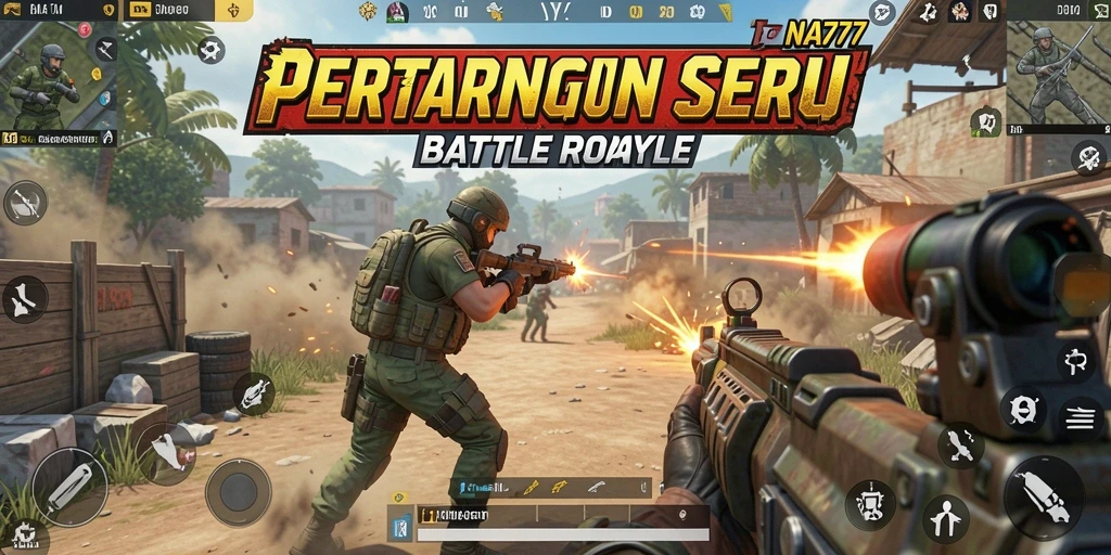 Gameplay intens dan seru di tengah pertempuran Battle Royale.