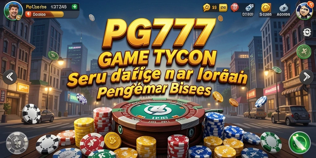 Screenshot PG777 menunjukkan aksi seru dalam mengelola bisnis Tycoon.