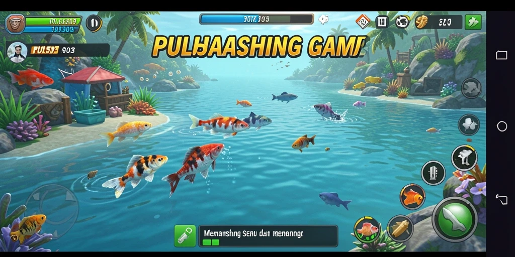 Screenshot dari gameplay PULSA303 yang menunjukkan aksi memancing yang seru.