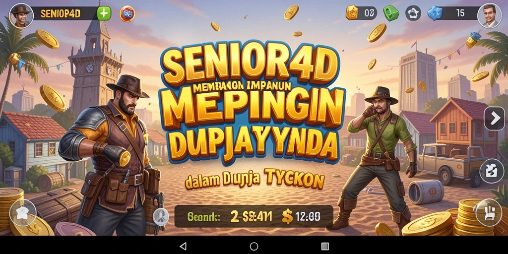 Tampilan gameplay SENIOR4D yang menarik menunjukkan skema bisnis yang dinamis.