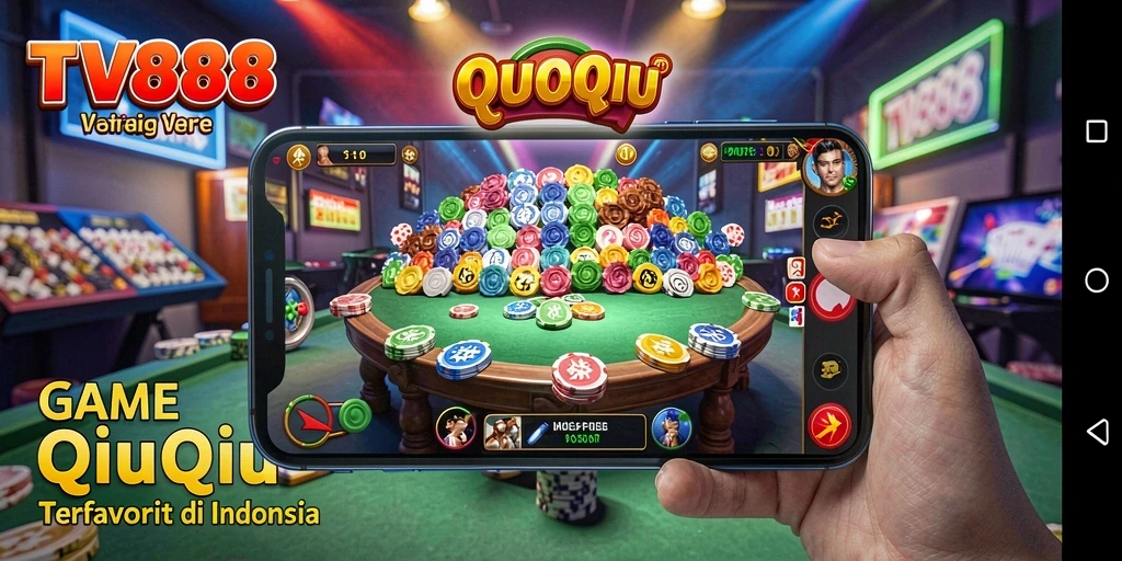 Screenshot gameplay TV888 menampilkan keseruan bermain QiuQiu.
