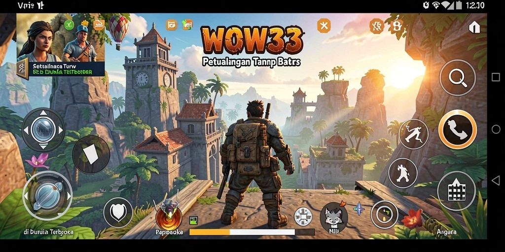 Tampilan gameplay WOW33 yang menakjubkan di dunia terbuka.
